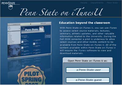 penn state iTunes U web page